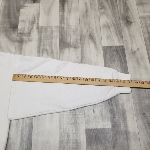 ✅Womens M VTG Ugly Christmas Sweater White Embossed Teddy Bear Janet Kruskamp - Picture 8 of 12